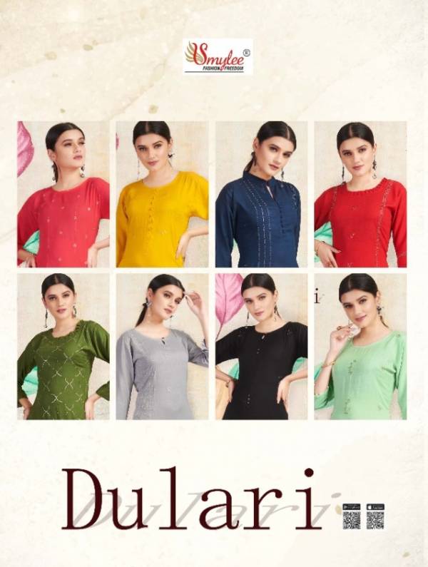 Smylee Dulari heavy Rayon Designer Kurti Regular Wear Reyon Kurtis Collections Available in wholesale price
